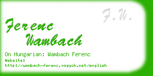 ferenc wambach business card